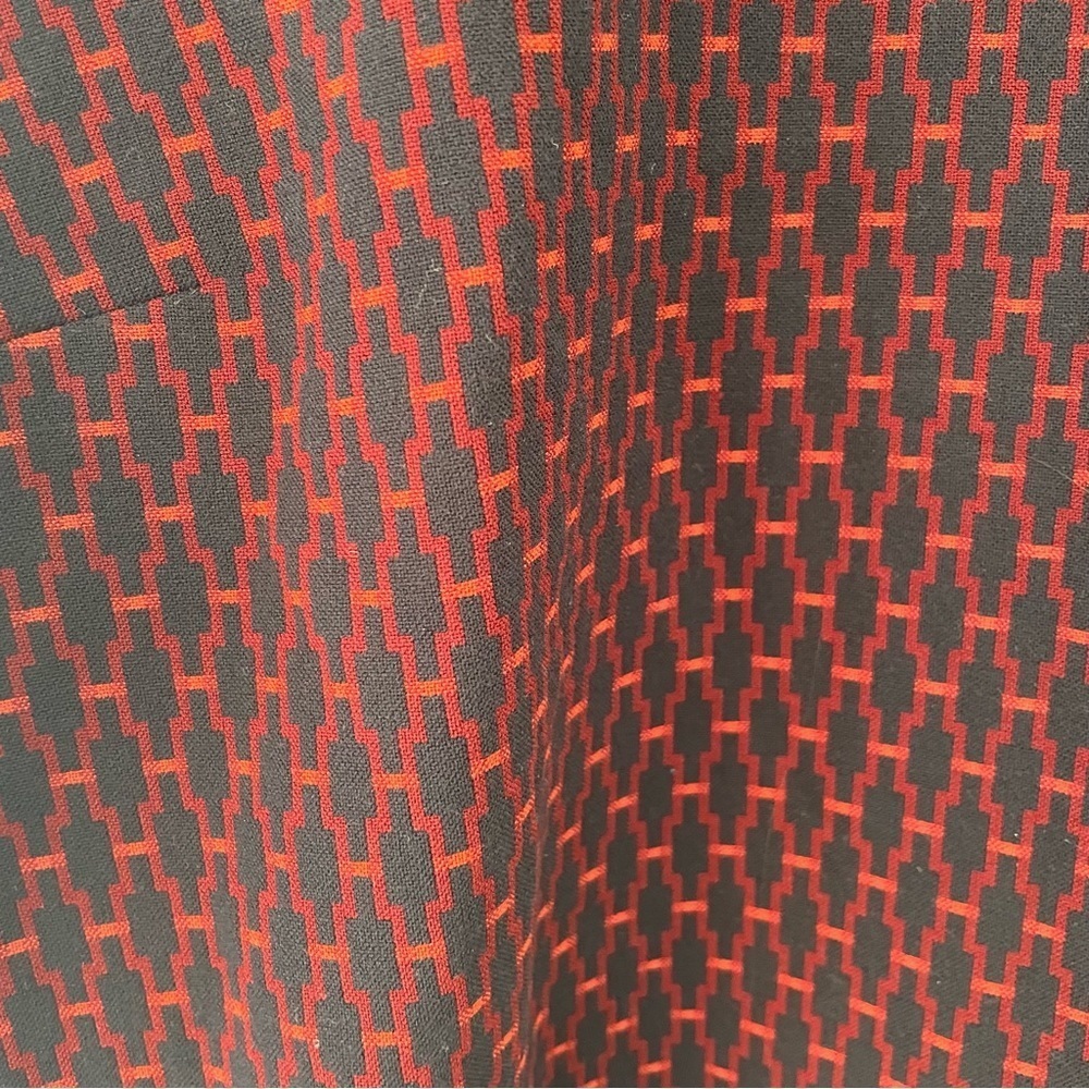 Zara Woman Navy and Red Geometric Oversized Top Size Small - Picture 4 of 6